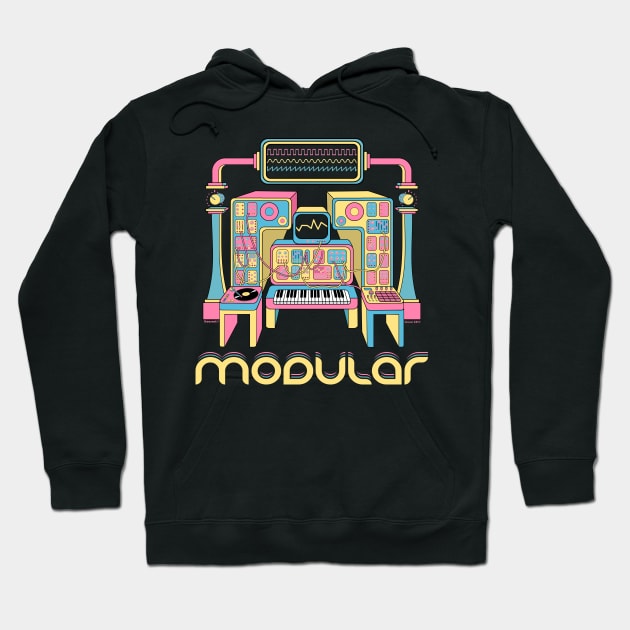 Modular Synthesizer Musician Hoodie by Mewzeek_T